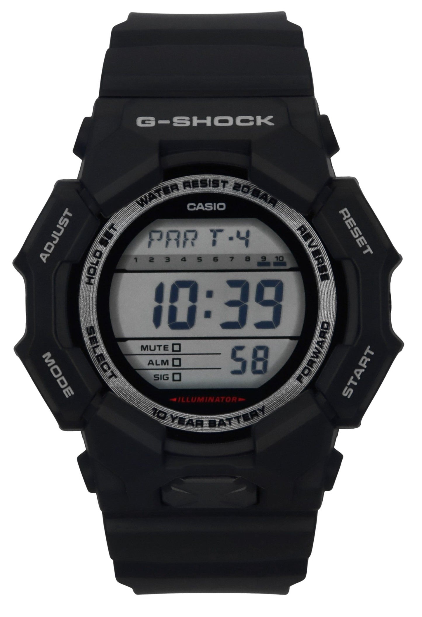 Casio G-Shock Digital Bio-Based Black Resin Strap Black. A brand-new Casio G-Shock watch featuring a Black dial. Front view.