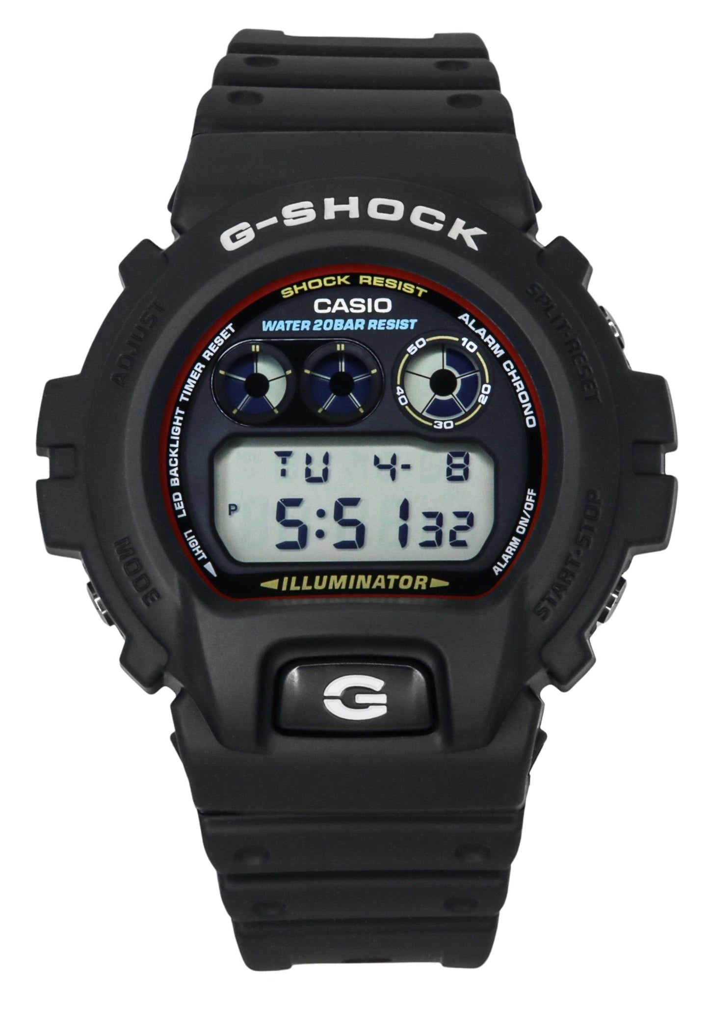 Casio G-Shock Digital Bio-Based Resin Quartz 200M. A brand-new Casio G-Shock watch featuring a Plastic strap. Side view.
