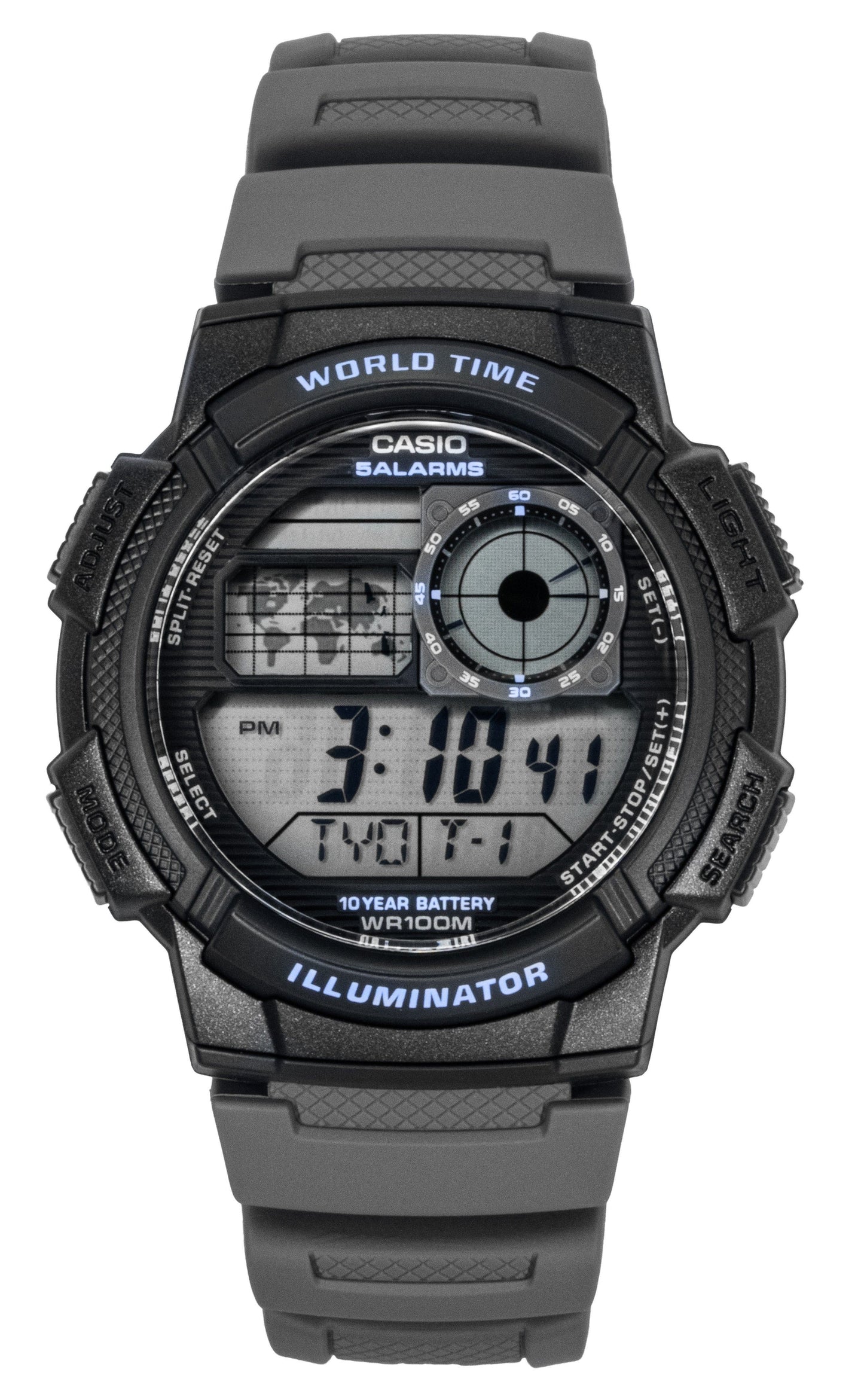 Casio Standard Digital Resin Strap Quartz 100M. A brand-new Casio Standard watch. Front view.