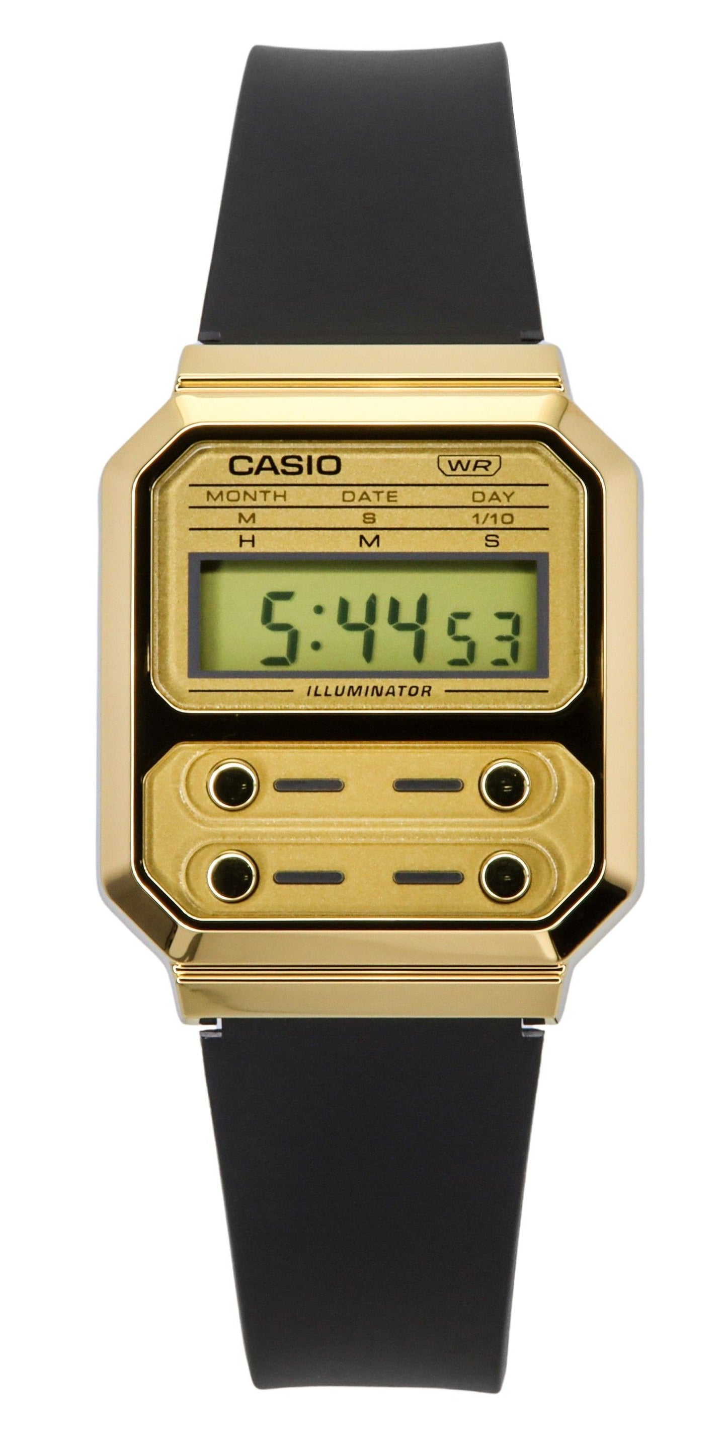 Casio Vintage Digital Resin Strap Quartz Water Resistant. A brand-new Casio Vintage watch. Angled view.