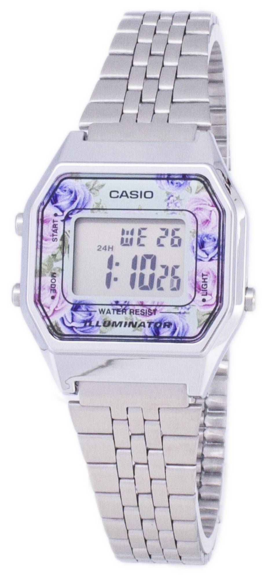 Casio Youth Vintage Illuminator Quartz Digital Wo. A brand-new Casio Vintage watch featuring a Stainless steel strap. Angled view.