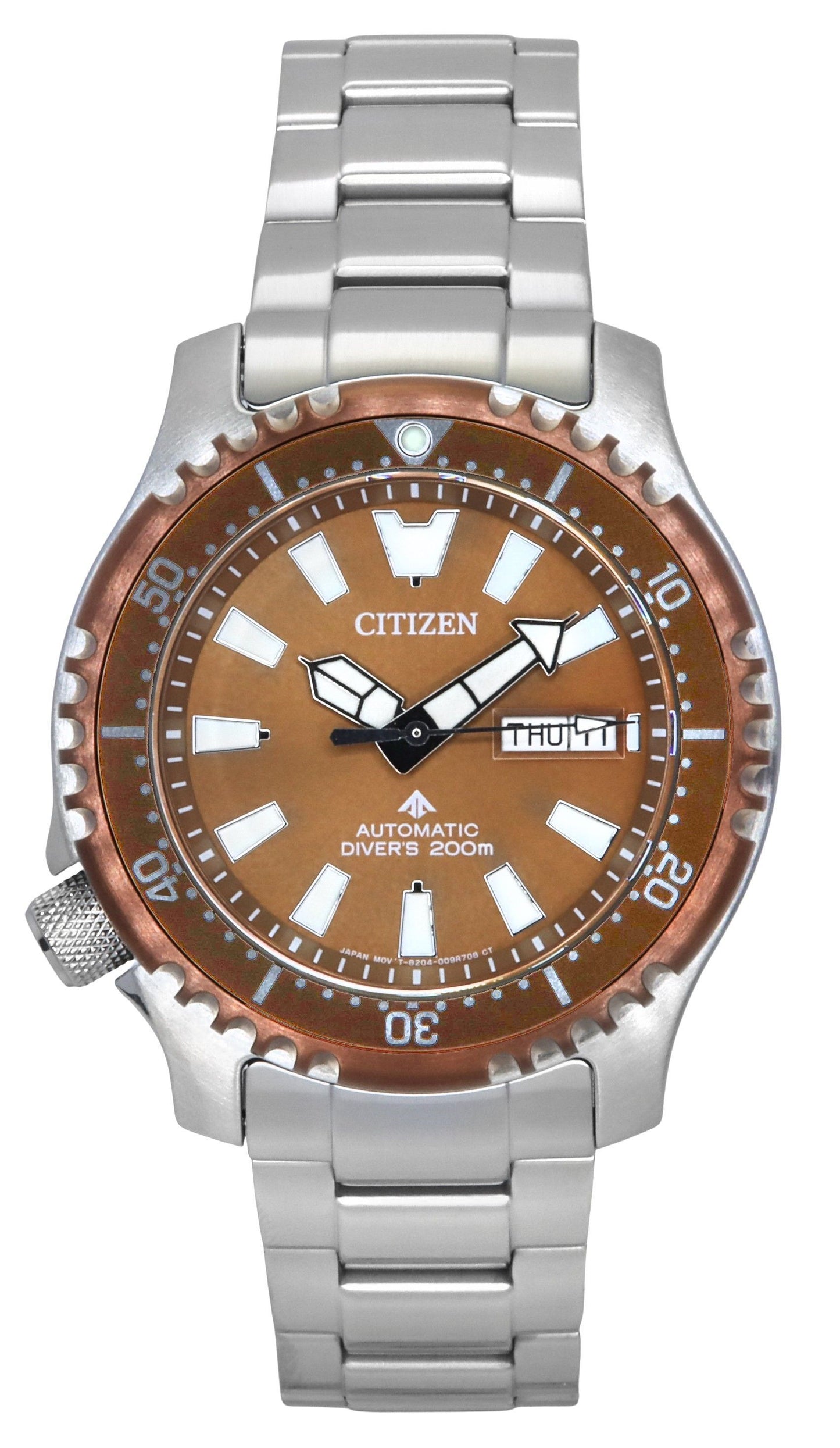 Citizen Promaster Marine Limited Edition Copper Dial. A brand-new Citizen Promaster watch featuring a Copper dial. Angled view.