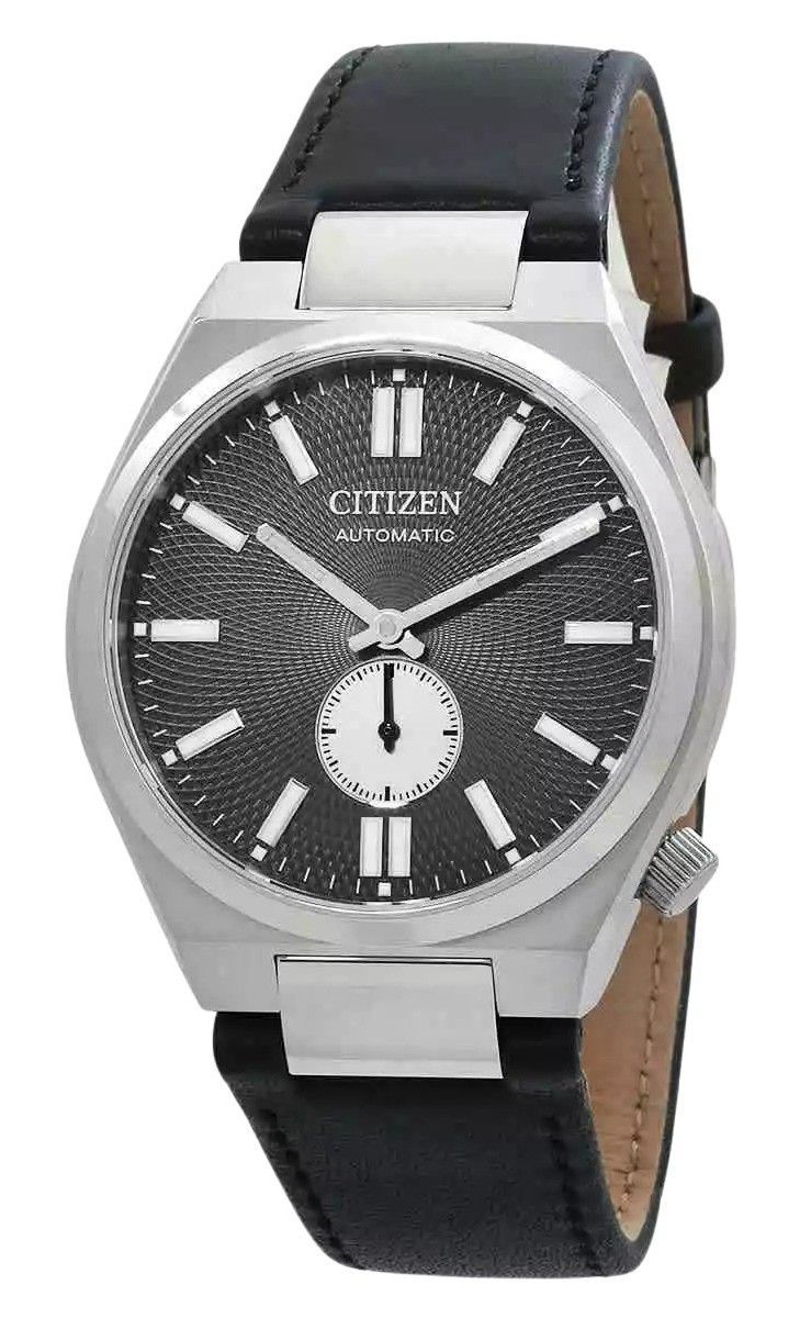Citizen Tsuyosa Small Second Leather Strap Grey Dial. A brand-new Citizen Tsuyosa watch featuring a Grey dial and a Leather strap. Front view.