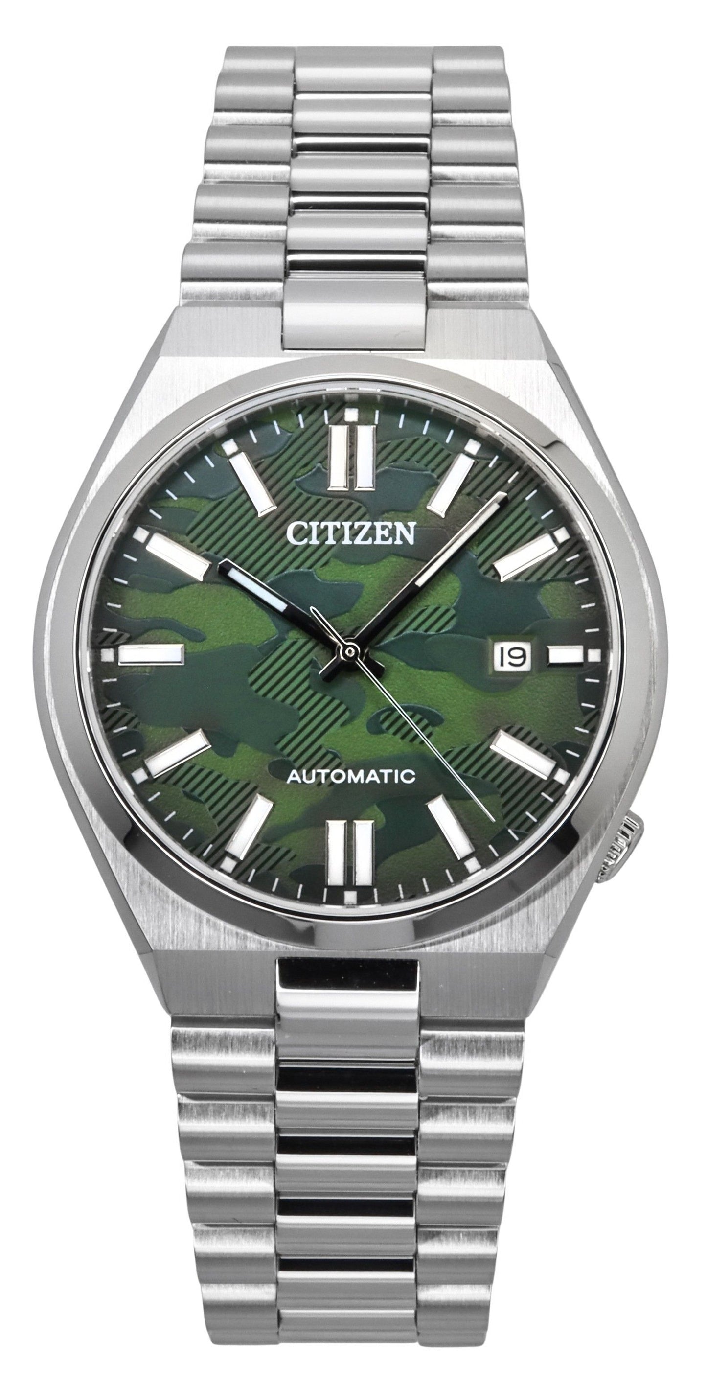 Citizen Tsuyosa Stainless Steel Green Dial Automatic. A brand-new Citizen Tsuyosa watch featuring a Green dial and a Stainless steel strap. Front view.