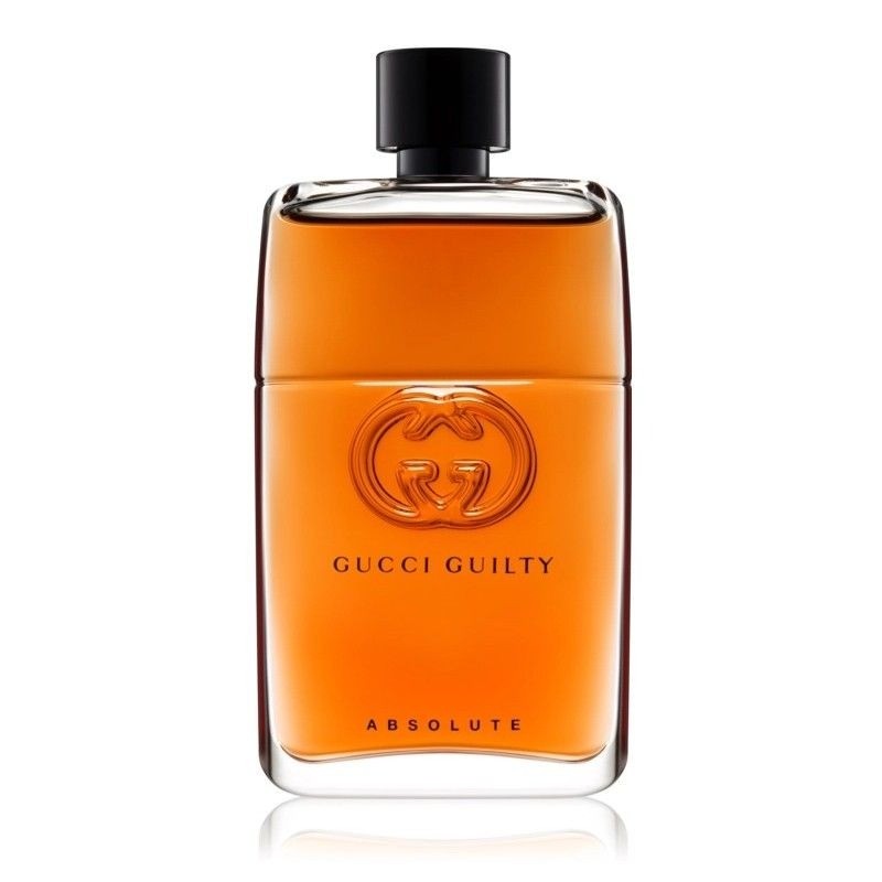 Gucci Guilty Absolute Eau De Parfum Spray For Men. A brand-new Gucci Guilty watch featuring a Leather strap. Angled view.