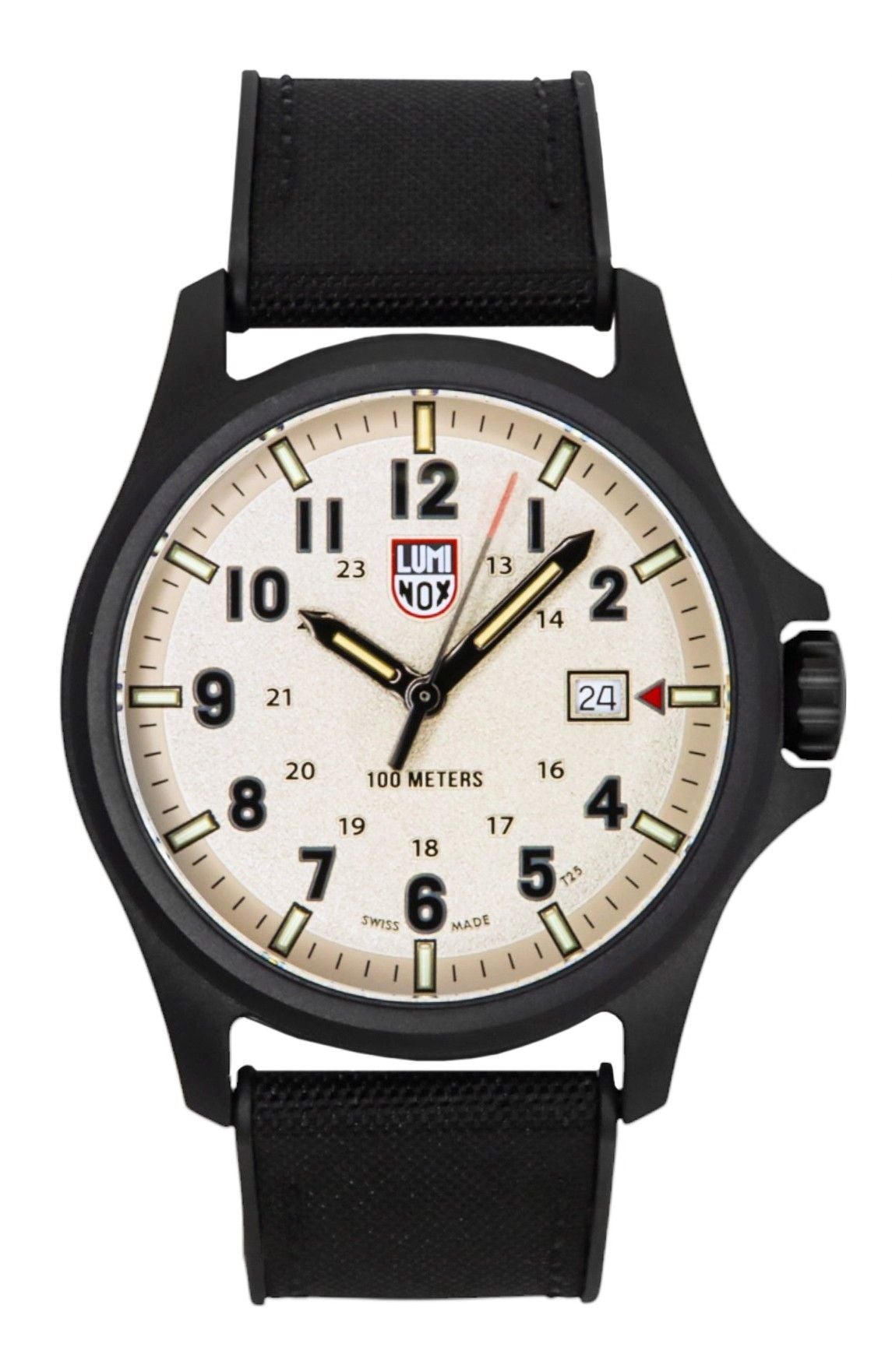 Luminox Atacama Field Black Rubber Strap Grey Dial Quartz. A brand-new Luminox watch featuring a Grey dial and a Rubber strap. Front view.