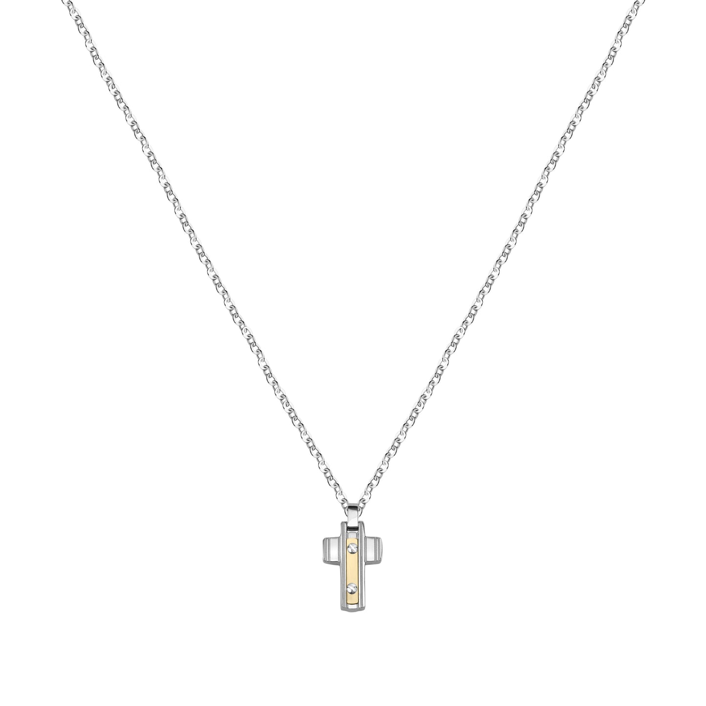 Morellato Gold Stainless Steel And 750 Gold Necklace For Men. A brand-new Morellato watch. Front view.