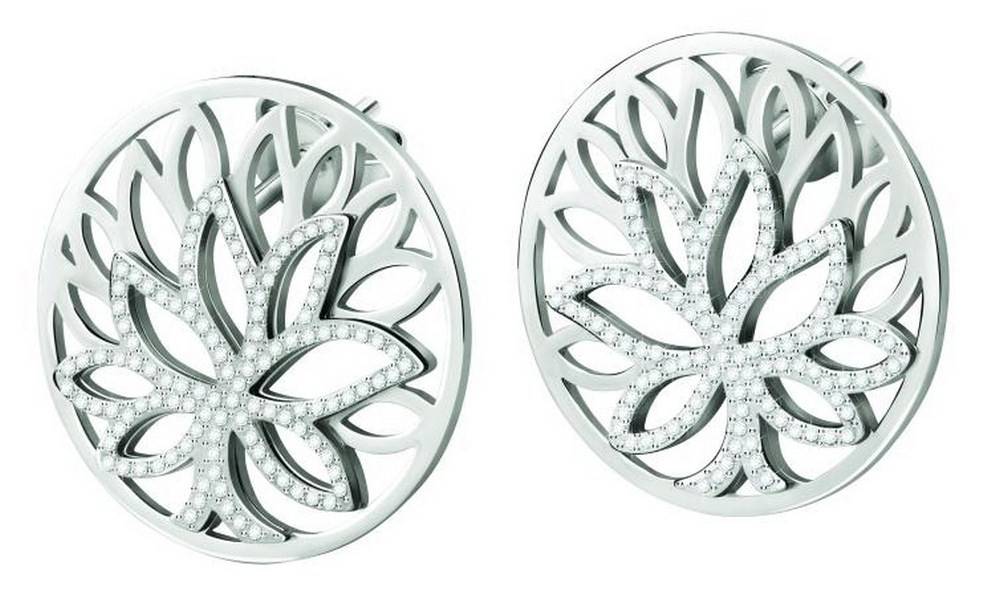 Morellato Loto Stainless Steel Women's Earrings. A brand-new Morellato watch. Angled view.