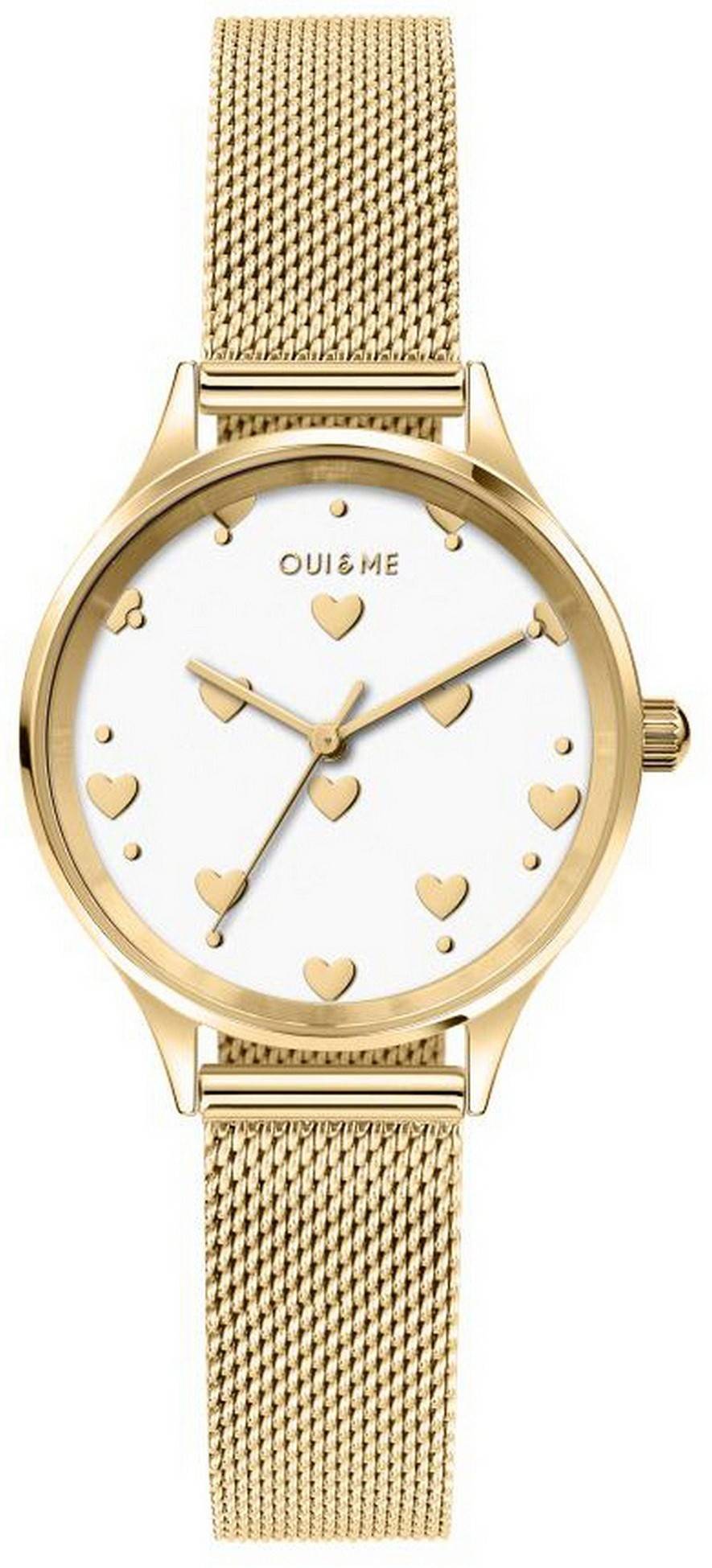 Oui & Me Minette Yellow Gold Dial Gold Tone Stainless Steel. A brand-new Oui & Me Minette watch featuring a Gold dial and a Stainless steel strap. Side view.
