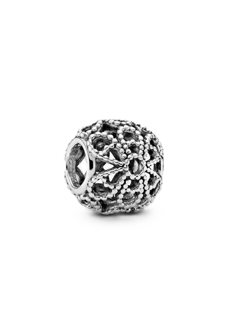 Pandora Openwork Flower Charm With Clear Beads For Women. A brand-new PANDORA watch. Side view.