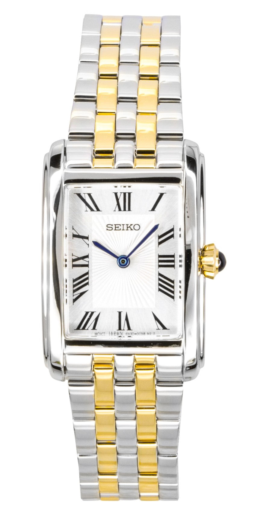 Seiko Two Tone Stainless Steel Silver Dial Quartz Wo. A brand-new Seiko watch featuring a Silver dial and a Stainless steel strap. Front view.