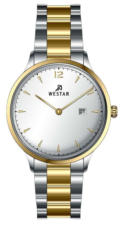 Westar Profile Stainless Steel Silver Dial Quartz Wo. A brand-new Westar Profile watch featuring a Silver dial and a Stainless steel strap. Angled view.