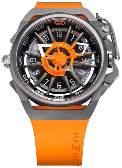 Mazzucato RIM Sport Automatic movement White Rubber Male 05-OR5555.-.MW. A brand-new Mazzucato RIM watch featuring a White dial and a Rubber strap. Angled view.