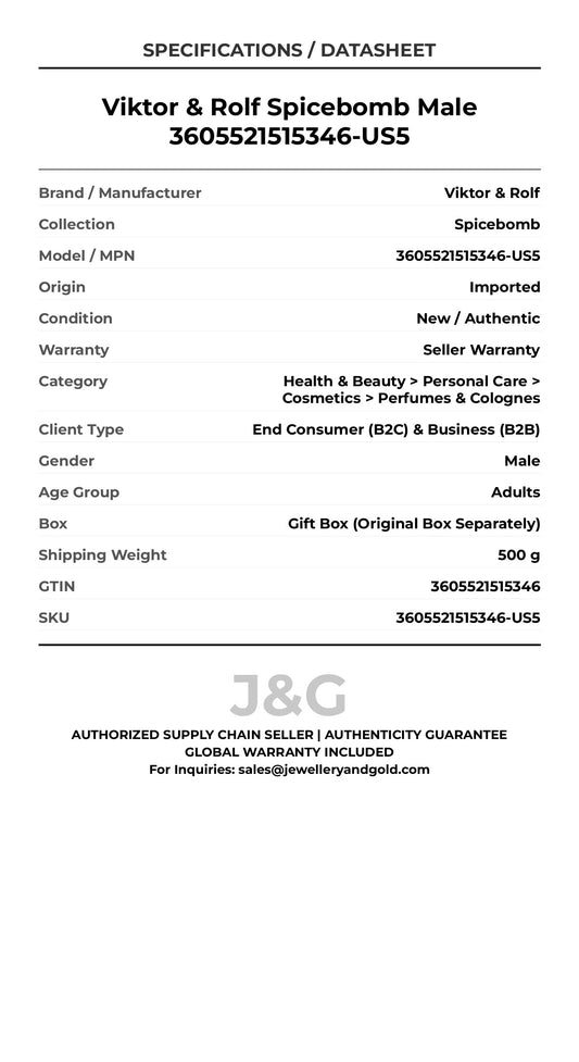Viktor & Rolf Spicebomb Male 3605521515346-US5 - Specifications