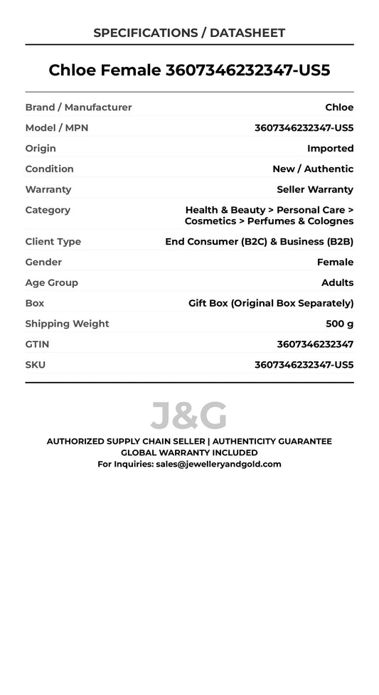 Chloe Female 3607346232347-US5 - Specifications