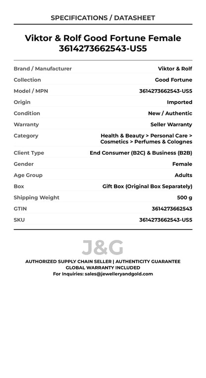 Viktor & Rolf Good Fortune Female 3614273662543-US5 - Specifications