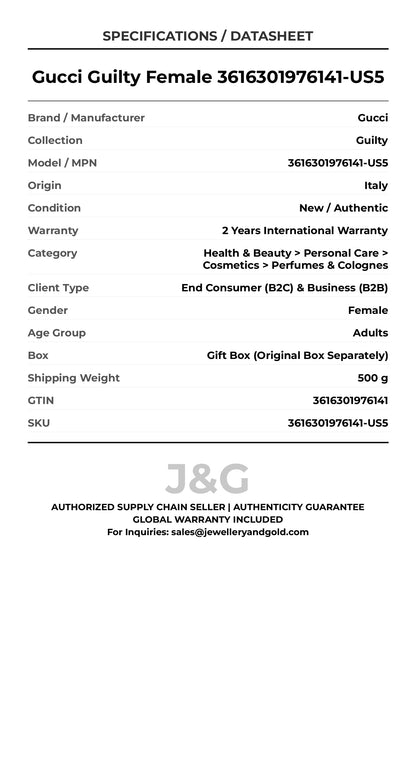 Gucci Guilty Female 3616301976141-US5 - Specifications