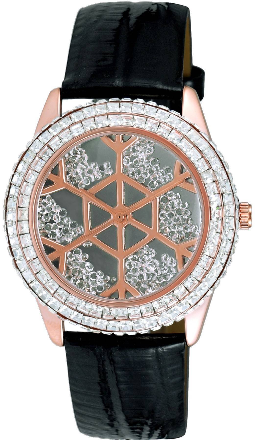 Adee Kaye Snowflakes Quartz movement Grey Leather Female AK2115-LRG.-.NS. A brand-new Adee Kaye Snowflakes watch featuring a Grey dial and a Leather strap. Front view.
