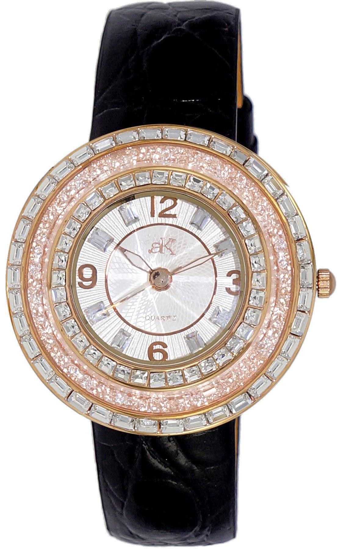 Adee Kaye Facceta Quartz movement Mother Of Pearl Leather Female AK2116-LWT.-.NS. A brand-new Adee Kaye Facceta watch featuring a Mother Of Pearl dial and a Leather strap. Side view.