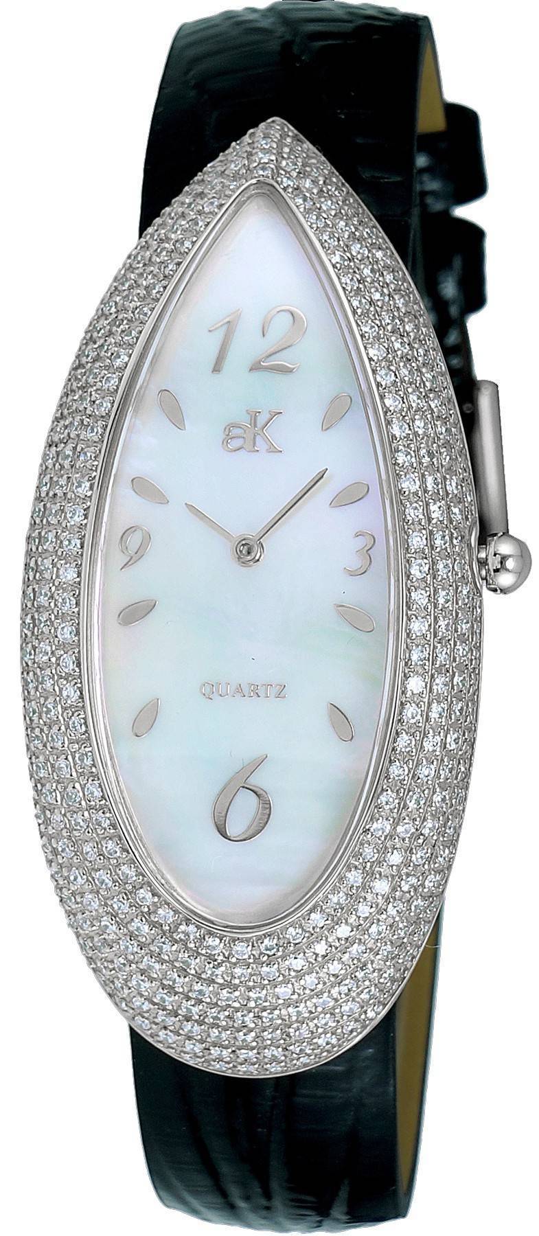 Adee Kaye Pear Quartz movement Mother Of Pearl Leather Female AK2527-L.-.NS. A brand-new Adee Kaye Pear watch featuring a Mother Of Pearl dial and a Leather strap. Front view.
