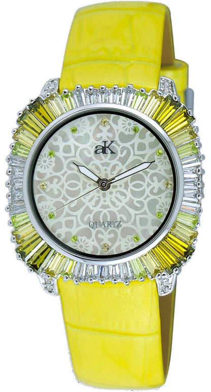 Adee Kaye Liberty - G2 Quartz movement Mother Of Pearl Leather Female AK2722-SGN.-.NS. A brand-new Adee Kaye Liberty - G2 watch featuring a Mother Of Pearl dial and a Leather strap. Front view.