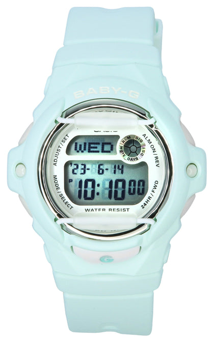 Casio Baby-G Quartz movement Blue Female BG-169U-3. A brand-new Casio Baby-G watch featuring a Blue dial. Angled view.