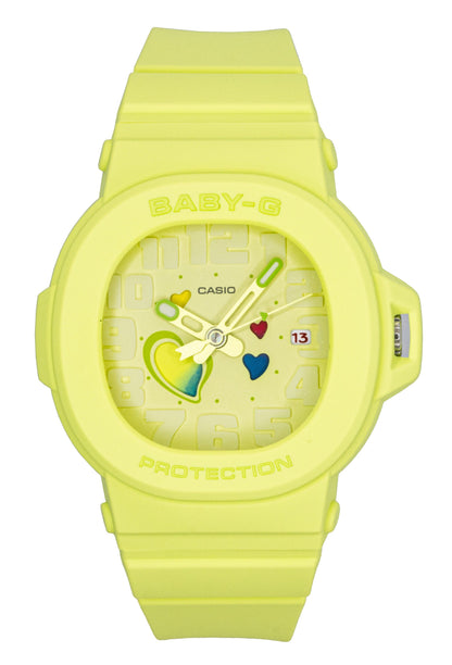 Casio Baby-G Quartz movement Green Female BGA-10-3A. A brand-new Casio Baby-G watch featuring a Green dial. Side view.