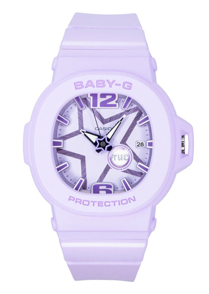 Casio Baby-G Quartz movement Purple Female BGA-10D-6A. A brand-new Casio Baby-G watch featuring a Purple dial. Side view.