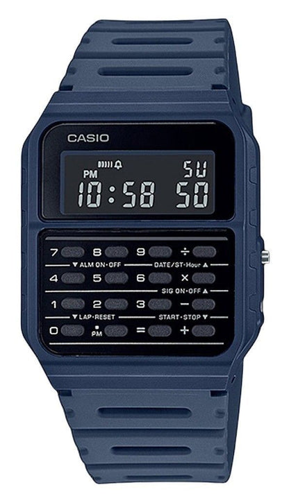 Casio Youth Alarm Black Unisex CA-53WF-2B. A brand-new Casio Youth watch featuring a Black dial. Front view.