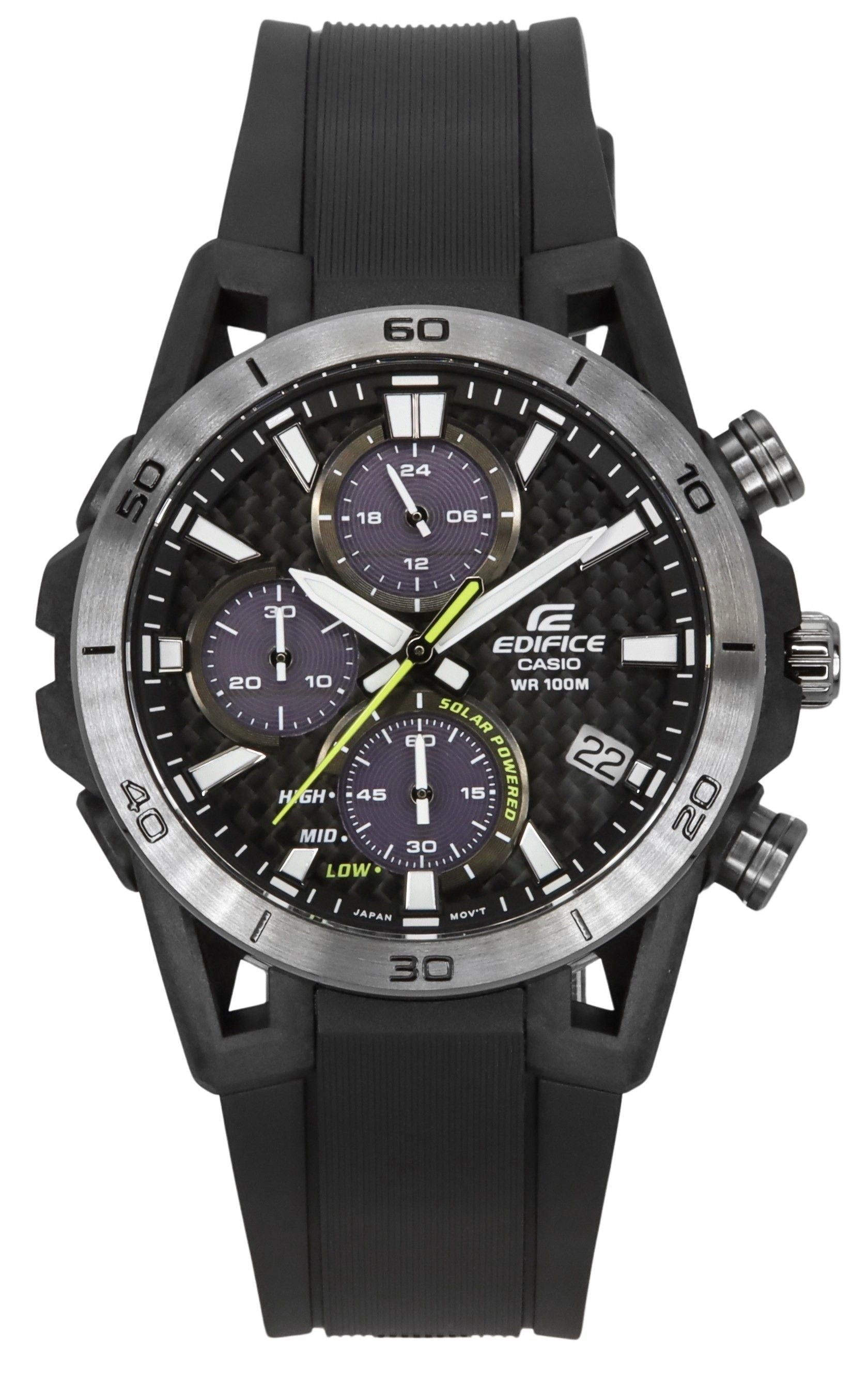Casio Edifice Sospensione Chronograph function Grey Male EQS-960PB-1AV. A brand-new Casio Edifice watch featuring a Grey dial. Angled view.