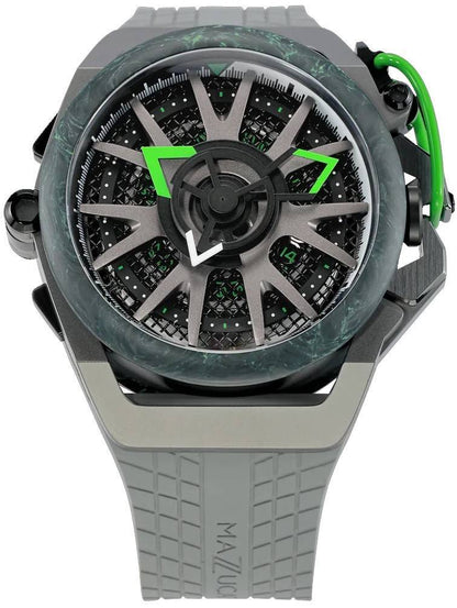 Mazzucato RIM Monza Automatic movement Black Rubber Male F1-GY361.-.MW. A brand-new Mazzucato RIM watch featuring a Black dial and a Rubber strap. Side view.