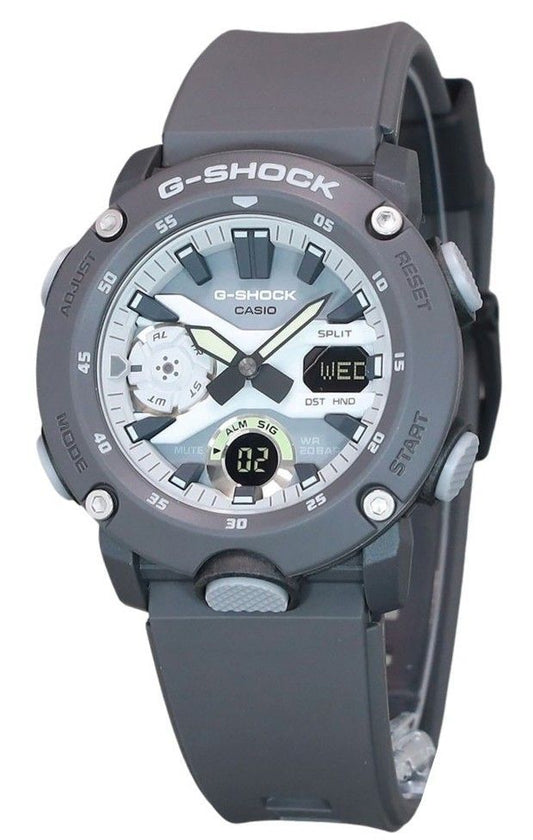 Casio G-Shock Quartz movement Grey Male GA-2000HD-8A. A brand-new Casio G-Shock watch featuring a Grey dial. Front view.