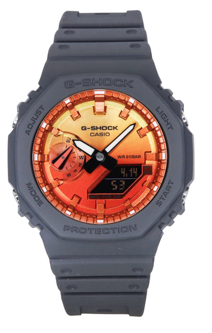Casio G-Shock Date display Multicolor Plastic Male GA-2100FL-8A. A brand-new Casio G-Shock watch featuring a Multicolor dial and a Plastic strap. Front view.