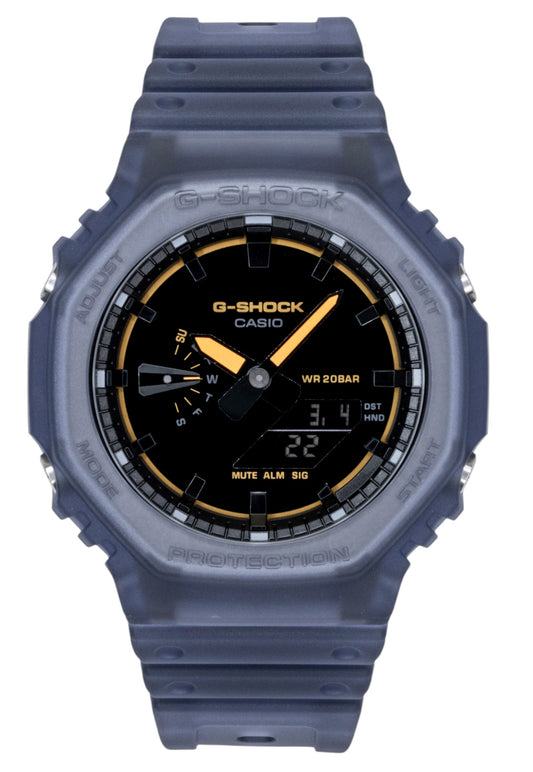 Casio G-Shock Quartz movement Black Male GA-2100K-2A. A brand-new Casio G-Shock watch featuring a Black dial. Side view.