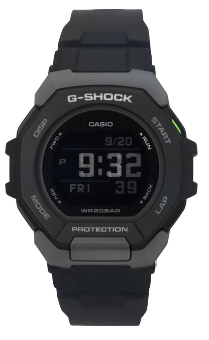 Casio G-Shock G-Squad Quartz movement Black Plastic Male GBD-300-1. A brand-new Casio G-Shock watch featuring a Black dial and a Plastic strap. Side view.
