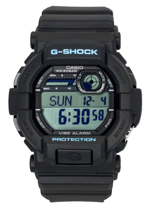 Casio G-Shock Quartz movement Blue Male GD-350-1C. A brand-new Casio G-Shock watch featuring a Blue dial. Side view.