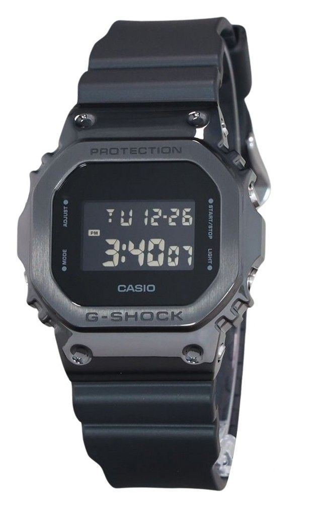 Casio G-Shock Quartz movement White Male GM-5600UB-1. A brand-new Casio G-Shock watch featuring a White dial. Angled view.
