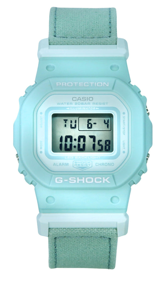 Casio G-Shock Quartz movement Blue Plastic Male GMD-S5600CT-3. A brand-new Casio G-Shock watch featuring a Blue dial and a Plastic strap. Angled view.