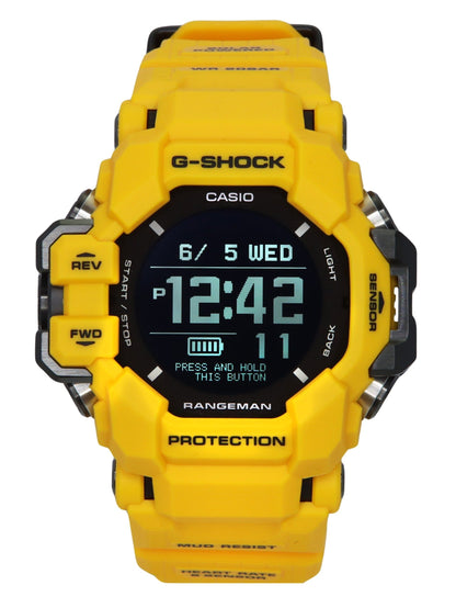 Casio G-Shock Solar powered White Male GPR-H1000-9. A brand-new Casio G-Shock watch featuring a White dial. Side view.
