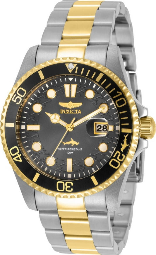 Invicta Pro Diver Date display Black Stainless steel Male INV30809. A brand-new Invicta Pro Diver watch featuring a Black dial and a Stainless steel strap. Side view.