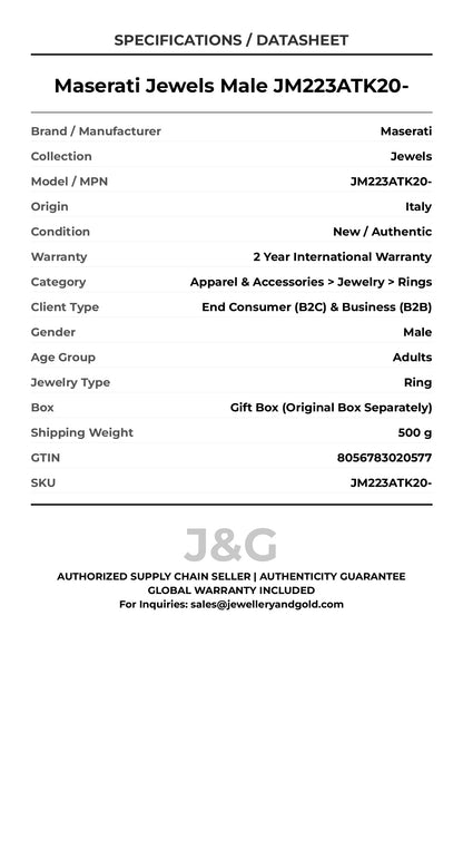 Maserati Jewels Male JM223ATK20- - Specifications