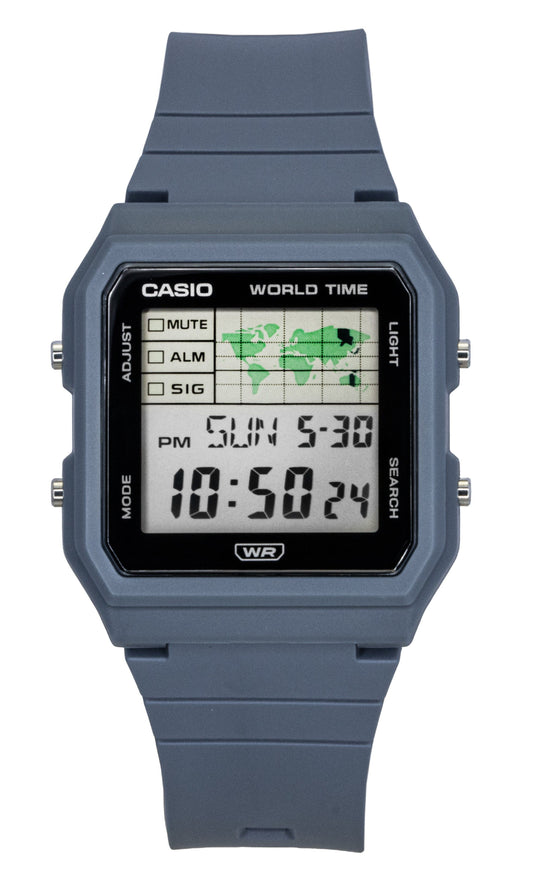 Casio POP Quartz movement Blue Plastic Unisex LF-30W-2A. A brand-new Casio POP watch featuring a Blue dial and a Plastic strap. Side view.