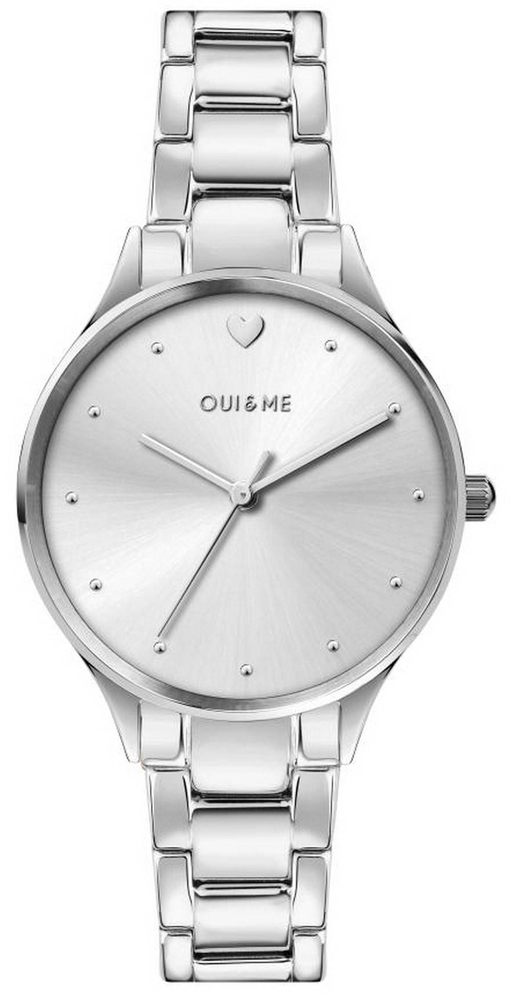 Oui & Me Bichette Deployment clasp Silver Stainless steel Female ME010157-. A brand-new Oui & Me Bichette watch featuring a Silver dial and a Stainless steel strap. Front view.