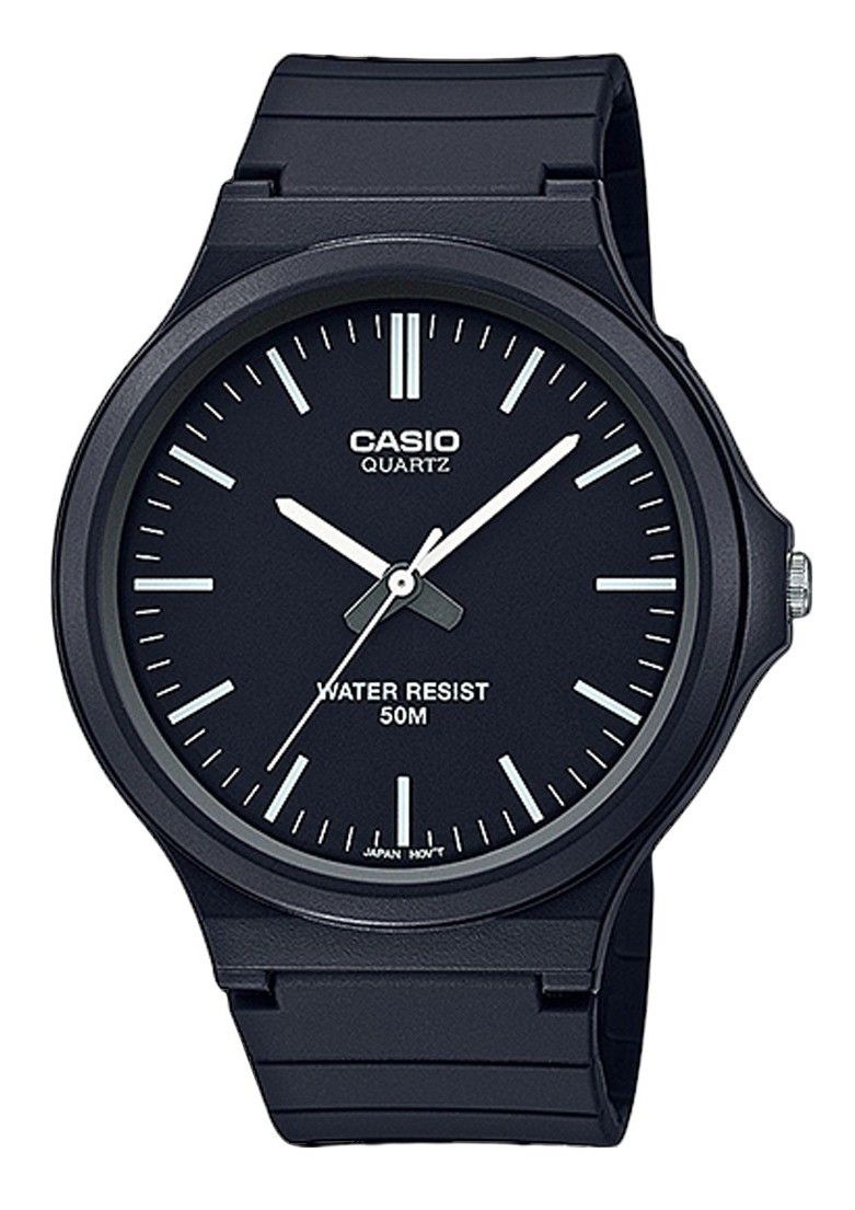 Casio Youth Quartz movement Black Male MW-240-1EV. A brand-new Casio Youth watch featuring a Black dial. Front view.