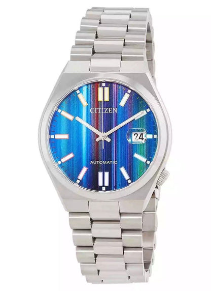 Citizen Tsuyosa Automatic movement Multicolor Stainless steel Male NJ0151-53W. A brand-new Citizen Tsuyosa watch featuring a Multicolor dial and a Stainless steel strap. Side view.