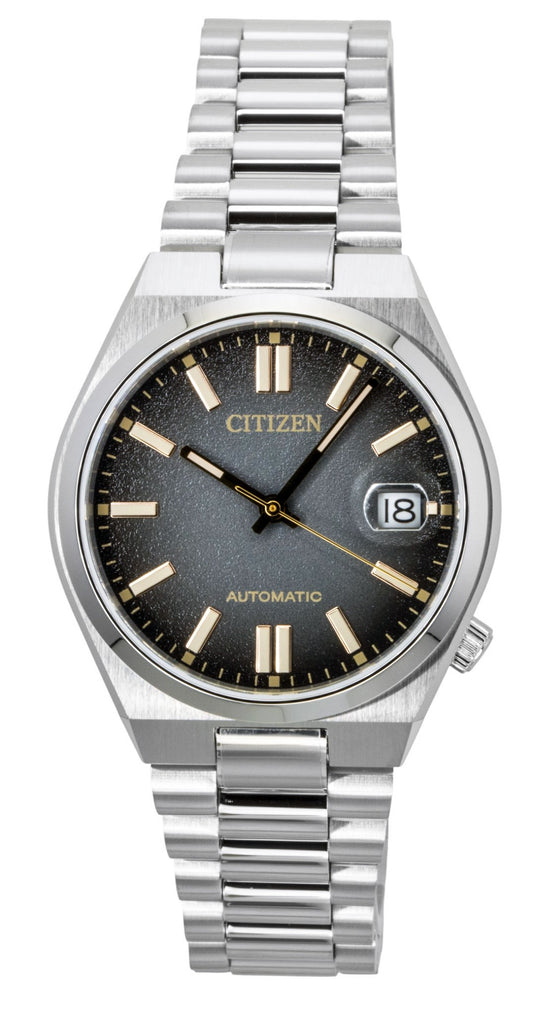 Citizen Tsuyosa Stainless Steel Black Dial Automatic. A brand-new Citizen Tsuyosa watch featuring a Black dial and a Stainless steel strap. Front view.