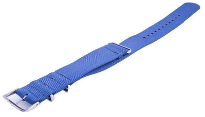 Ratio Strap Automatic movement Blue Unisex Nato8. A brand-new Ratio Strap watch featuring a Blue dial. Side view.