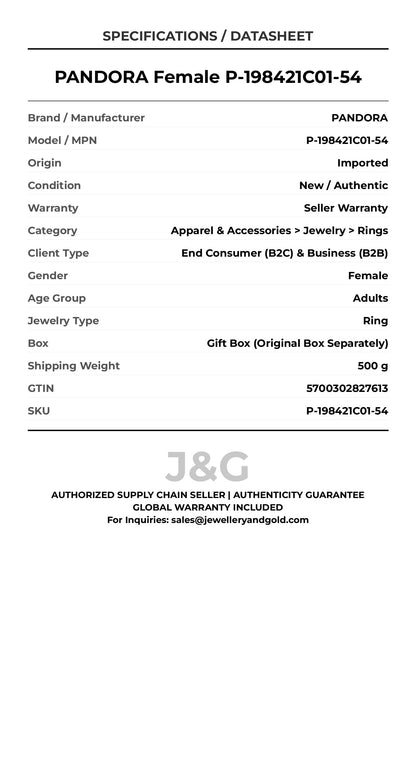 PANDORA Female P-198421C01-54 - Specifications
