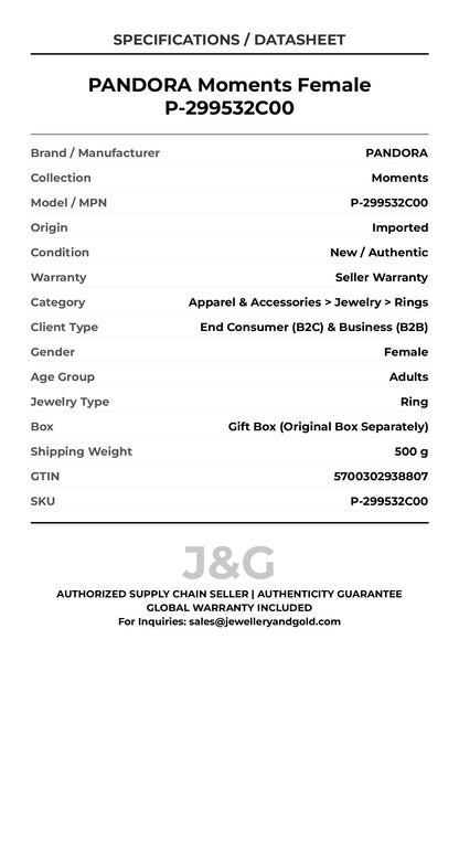 PANDORA Moments Female P-299532C00 - Specifications