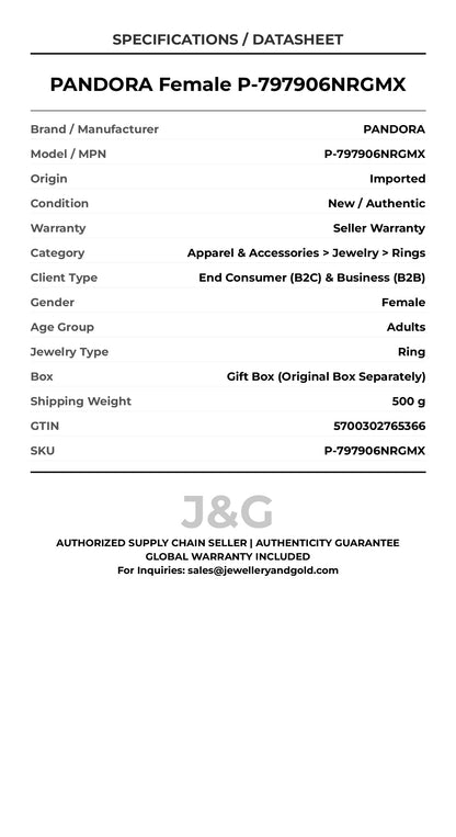 PANDORA Female P-797906NRGMX - Specifications